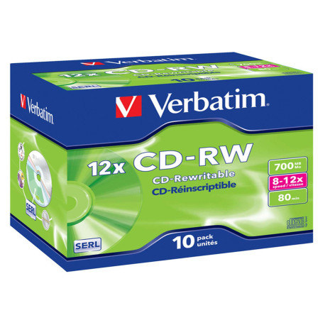 Verbatim - Scatola 10 CD-RW DataLife Plus - 8X-10X - serigrafato - 43148 - 700MB