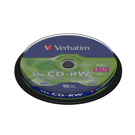 Verbatim - Scatola 10 CD-RW DataLife Plus - 8X-10X - serigrafato - 43480 - 700MB