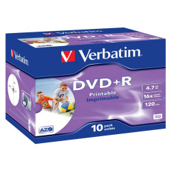 Verbatim - Scatola 10 DVD+R Jewel Case - stampabile - 43508 - 4,7GB