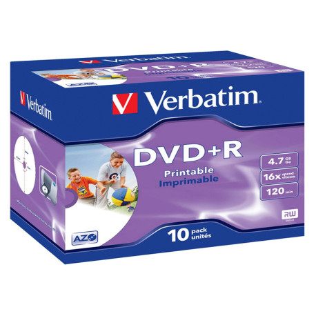 Verbatim - Scatola 10 DVD+R Jewel Case - stampabile - 43508 - 4,7GB