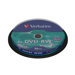 Verbatim - Scatola 10 DVD-RW - serigrafato - 43552 - 4,7GB