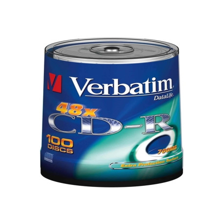 Verbatim - Scatola 100 CD-R DataLife Plus Extra Protection - 1x-52x - serigrafato - 43411 - 700MB