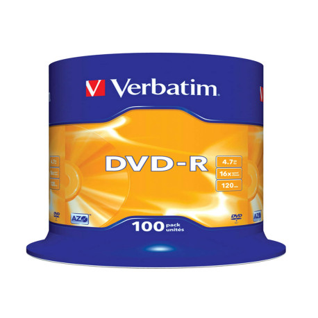 Verbatim - Scatola 100 DVD-R - serigrafato - 43549 - 4,7GB