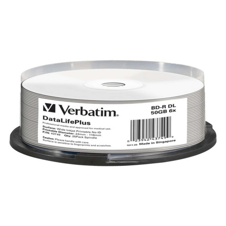 Verbatim - Scatola 25 Blu Ray BD-R - stampabile - 43749 - 50GB