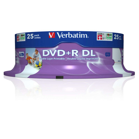Verbatim - Scatola 25 DVD+R Dual Layer - serigrafato Spindle - 43667 - 8,5GB