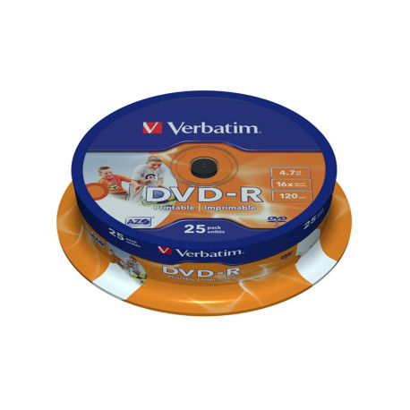 Verbatim - Scatola 25 DVD-R - stampabile - 43538 - 4,7GB