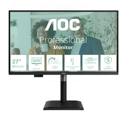 AOC Q27P4CV, 68,6 cm (27"), 2560 x 1440 Pixel, Quad HD, LED, 4 ms, Nero