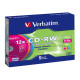 Verbatim - Scatola 5 CD-RW DataLife Plus - slim case - 8X-10X - serigrafato colorato - 43167 - 700MB