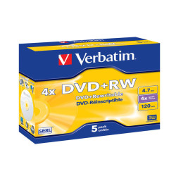 Verbatim - Scatola 5 DVD+RW - Jewel Case - serigrafato - 43229 - 4,7GB