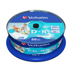 Verbatim - Scatola 50 CD-R Bulk Data Life Plus - spindle 1X/52X - 43438 -700MB