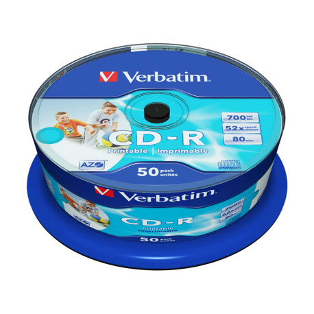 Verbatim - Scatola 50 CD-R Bulk Data Life Plus - spindle 1X/52X - 43438 -700MB