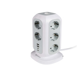 Verbatim - torre di alimentazione - multi-spina EUPT-01 con 2 x USB-C / 2 x USB-A