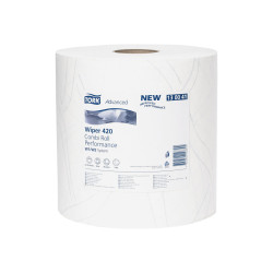 Tork Wiping Paper Plus - Salviettine per pulizia - usa e getta - carta - 750 fogli - bianco - pacco da 2 - per P/N: 652008, 652