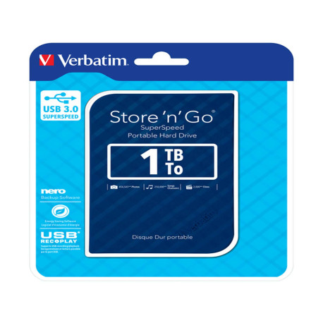 Verbatim - Usb 3.0 portatile Store 'N'Go 9,5mm drive - Blu - 53200 - 1TB