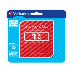 Verbatim - Usb 3.0 portatile Store 'N'Go 9,5mm drive - Rosso - 53203 - 1TB