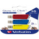 Verbatim - USB Pen Drive 3.2 Gen 1 Drive - 16 GB - rosso/giallo/blu - conf. 3 pezzi - 49306