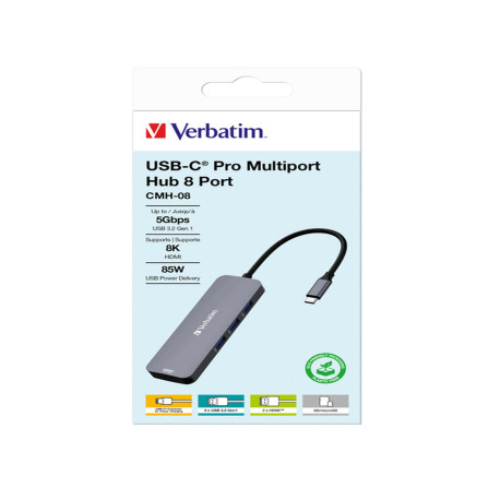 Verbatim - USB-C Pro Multiport Hub 8 Port - 32151