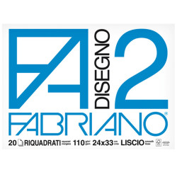 Album F2 - 24 x 33 cm - 20 fogli - 110 gr - liscio squadrato - 4 angoli - Fabriano