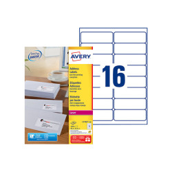 Avery - Autoadesivo - bianco - 100 pezzi 16) sheets