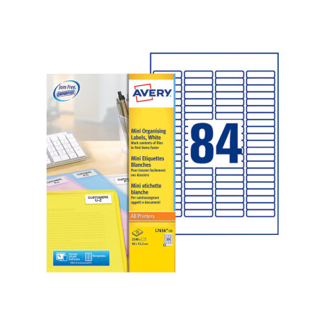 Avery - Bianco - 46 x 11.1 mm 2100 etichette (25 foglio(i) x 84) etichette