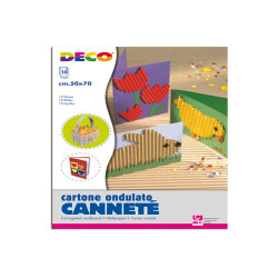 Cartoncino ondulato Cannetè 2205 - 50 x 70 cm - 230 gr - colori assortiti - DECO - conf. 10 fogli