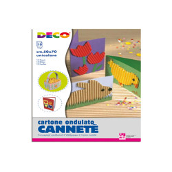 Cartoncino ondulato Cannetè 2225 - 50 x 70 cm - 230 gr - argento metal - DECO - conf. 10 fogli