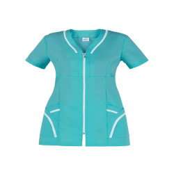 Casacca Altea - da donna - manica corta - taglia L - verde acqua - Giblor's