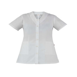 Casacca Camelia - da donna - manica corta - taglia L - bianco - Giblor's