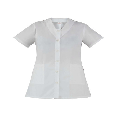 Casacca Camelia - da donna - manica corta - taglia L - bianco - Giblor's