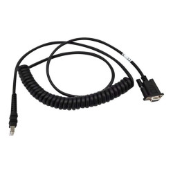 Zebra - Cavo seriale / alimentazione - DB-9 (F) - 12 V - 2.74 m - avvolto a spirale, viti a serraggio manuale - per Zebra VC80X