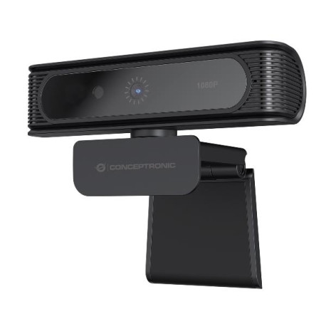 Conceptronic WEBCAM FULL HD 1080P -- Obiettivo Gradangolare 80, Compatibile con Windows Hello Face