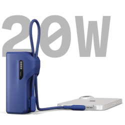 Cygnett Battery bank Thumboost 5K Powerbank con cavo integrato (BLU)