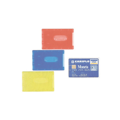 Porta Cards rigido - PVC - 8,5 x 5,4 cm - colori assortiti - Favorit