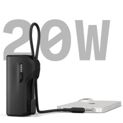 Cygnett Battery bank Thumboost 5K Powerbank con cavo integrato (NERO)