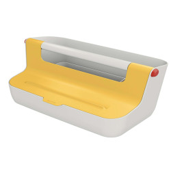 Cassetta portaoggetti Cosy - con maniglia - giallo - Leitz