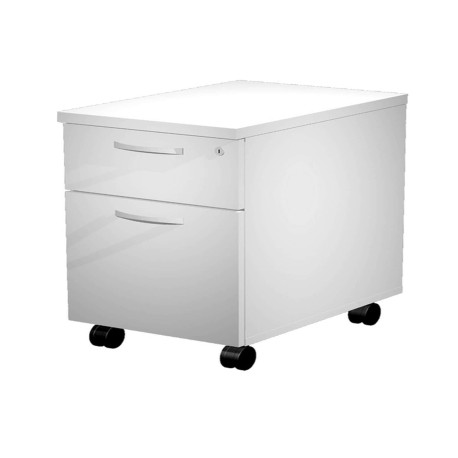 Cassettiera Agorà - 1 cassetto + 1 classificatore - con ruote - 44 x 60 x 60 cm - bianco