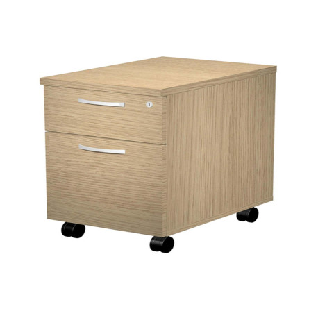 Cassettiera Agorà - 1 cassetto + 1 classificatore - con ruote - 44 x 60 x 60 cm - rovere