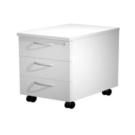 Cassettiera Agorà - 3 cassetti - con ruote - 44 x 60 x 60 cm - bianco