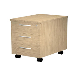 Cassettiera Agorà - 3 cassetti - con ruote - 44 x 60 x 60 cm - rovere