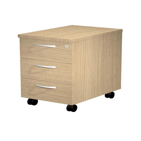 Cassettiera Agorà - 3 cassetti - con ruote - 44 x 60 x 60 cm - rovere