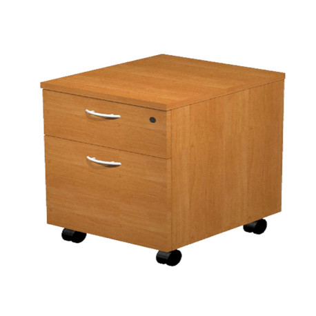 Cassettiera Easy - 1 cassetto + 1 classificatore - con ruote - 41,8 x 52 x 59,5 cm - faggio