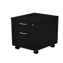 Cassettiera Easy - 1 cassetto + 1 classificatore - con ruote - 41,8 x 52 x 59,5 cm - nero venato