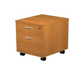 Cassettiera Easy - 1 cassetto + 1 classificatore - con ruote - 41,8 x 52 x 59,5 cm - noce chiaro