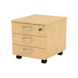 Cassettiera Easy - 3 cassetti - con ruote - 41,8 x 52 x 59,5 cm - faggio