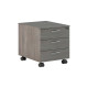 Cassettiera Easy - 3 cassetti - con ruote - 41,8 x 52 x 59,5 cm - frassino toscano