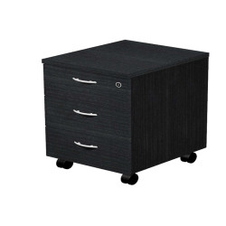 Cassettiera Easy - 3 cassetti - con ruote - 41,8 x 52 x 59,5 cm - nero venato