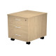 Cassettiera Easy - 3 cassetti - con ruote - 41,8 x 52 x 59,5 cm - rovere