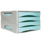 Cassettiera Keep Colour Pastel - 25 x 32 cm - cassetti 5 cm - grigio/azzurro - Arda