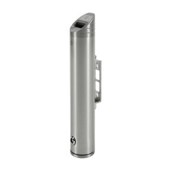 Portacenere murale - da esterno - diametro 10 cm - H 48 cm - acciaio inox