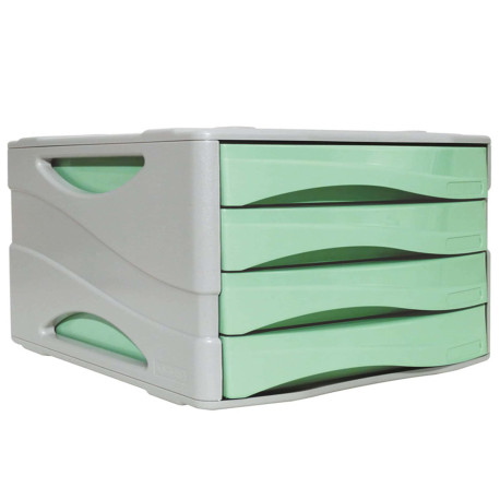 Cassettiera Keep Colour Pastel - 25 x 32 cm - cassetti 5 cm - grigio/verde - Arda